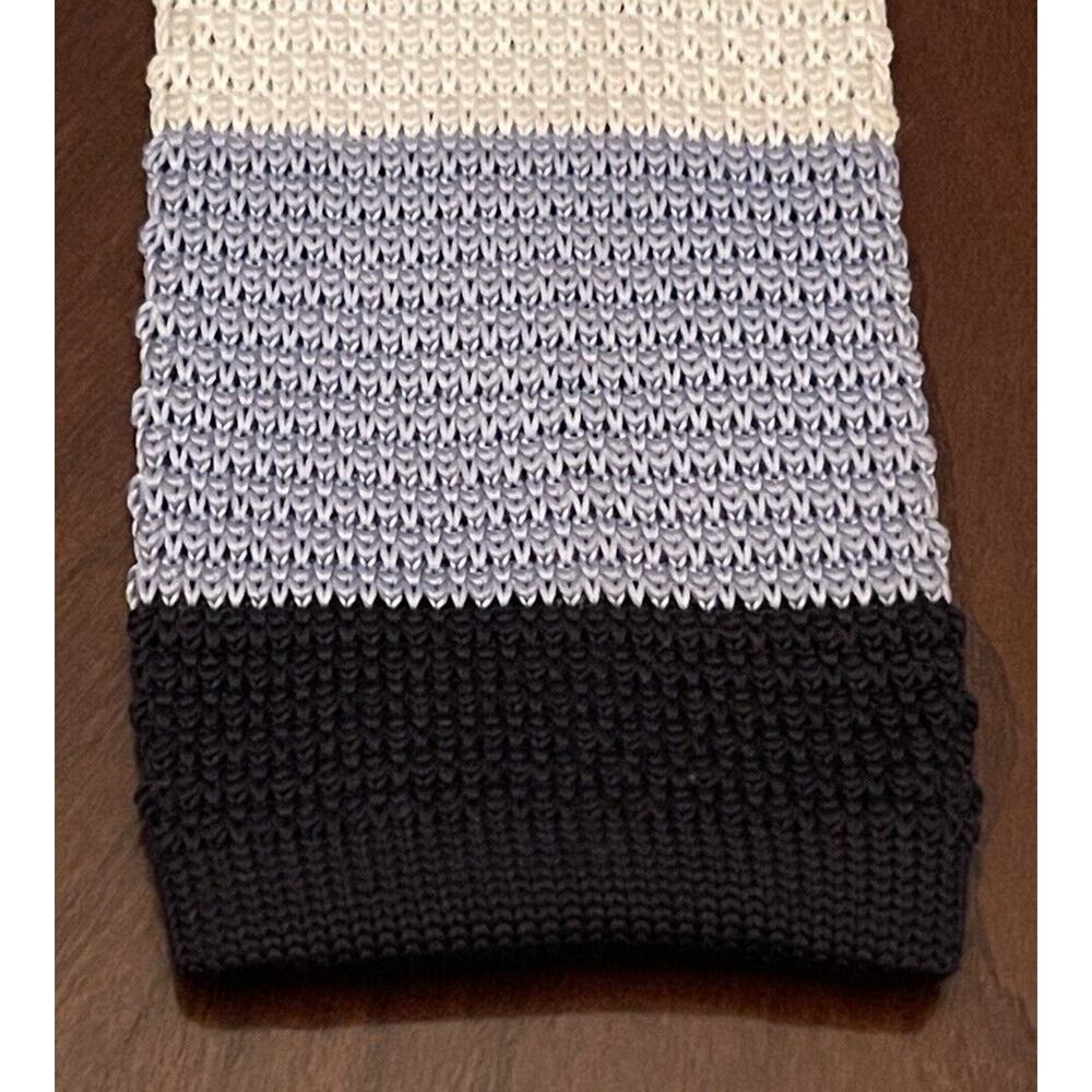Harrison Blake Blue White Hand Made 100% Polyester Men’s Knitted Neck Tie